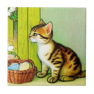Illustratie  tabby Cat Tegeltje