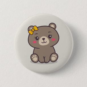 Illustratie Teddy Bear Ronde Button 5,7 Cm
