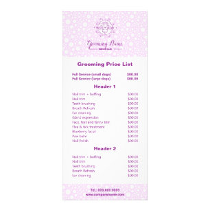 Illustratie tekenfilm Dog voor grooming Reclamekaart