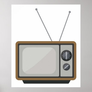 Illustratie televisie-tv-beeld Retro-televisieset Poster