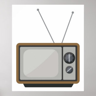 Illustratie televisie-tv-beeld Retro-televisieset Poster