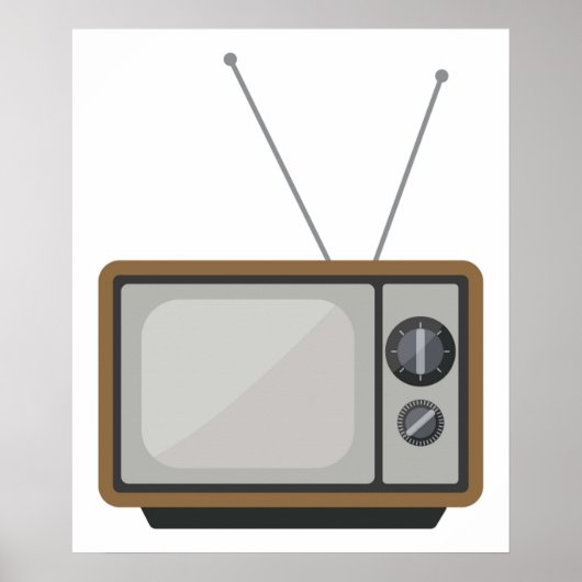 Illustratie televisie-tv-beeld Retro-televisieset Poster (Voorkant)