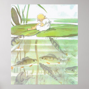  illustratie Thumbelina door Elsa Beskow Poster