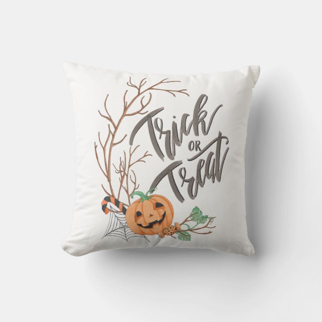 Illustratie trick or treat kussen (Voorkant)