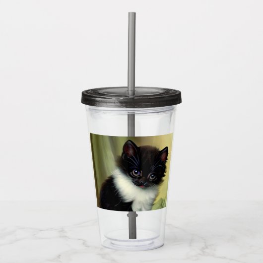  illustratie Tuxedo Kitten Acryl Drinkbeker (Voorkant)