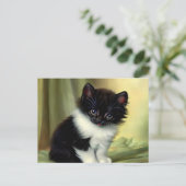 illustratie Tuxedo Kitten Briefkaart (Staand voorkant)