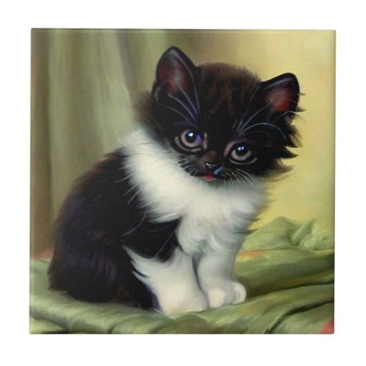 illustratie Tuxedo Kitten Tegeltje (Voorkant)