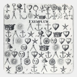 Illustratie uit boek 9 vierkante sticker