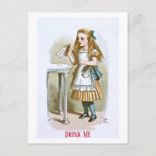 Illustratie uit de kinderkamer Alice - Drink me Briefkaart (Voorkant)