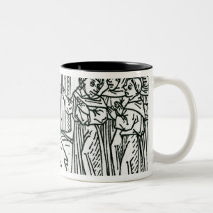 Illustratie uit "De reis van St. Brendan" Tweekleurige Koffiemok