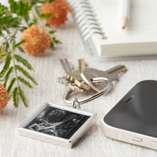 Illustratie uit "Frankenstein" Sleutelhanger (Zijkant)