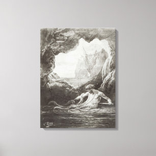 Illustratie uit "Les Travailleurs de la Mer" Canvas Afdruk