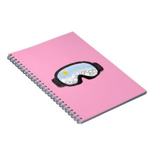Illustratie Uitzicht Ski Goggles Illustratie Roze Notitieboek