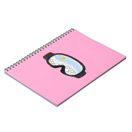 Illustratie Uitzicht Ski Goggles Illustratie Roze Notitieboek (Linkerzijde)