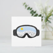 Illustratie Uitzicht Ski Goggles Mountain Bedankkaart (Staand voorkant)