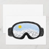 Illustratie Uitzicht Ski Goggles Mountain Kaart (Voorkant / Achterkant)