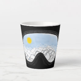 Illustratie Uitzicht Ski Goggles Mountain Latte Mok
