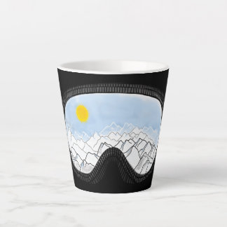 Illustratie Uitzicht Ski Goggles Mountain Latte Mok