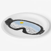 Illustratie Uitzicht Ski Goggles Mountain Papieren Bordje (Gekanteld)