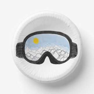 Illustratie Uitzicht Ski Goggles Mountain Papieren Kommen