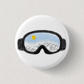 Illustratie Uitzicht Ski Goggles Mountain Ronde Button 3,2 Cm (Voorkant)