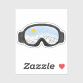 Illustratie Uitzicht Ski Goggles Mountain Sticker (Vel)