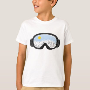 Illustratie Uitzicht Ski Goggles Mountain T-shirt