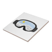 Illustratie Uitzicht Ski Goggles Mountain Tegeltje (Zijkant)