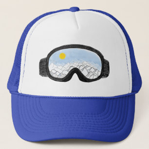 Illustratie Uitzicht Ski Goggles Mountain Trucker Pet