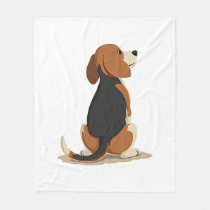 Illustratie van achteraanzicht van vintage Beagle  Fleece Deken