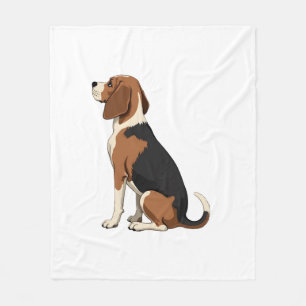 Illustratie van achteraanzicht van vintage beagle  fleece deken