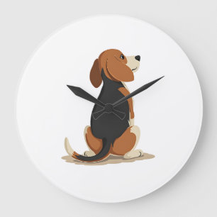 Illustratie van achteraanzicht van vintage beagle  grote klok