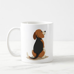 Illustratie van achteraanzicht van vintage Beagle- Koffiemok