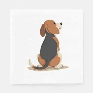 Illustratie van achteraanzicht van vintage Beagle Servet