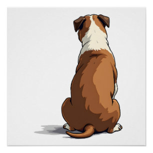 Illustratie van achteraanzicht van vintage buldog perfect poster