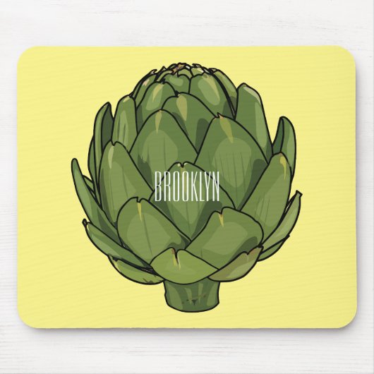 Illustratie van Artichoke cartoon Muismat (Voorkant)