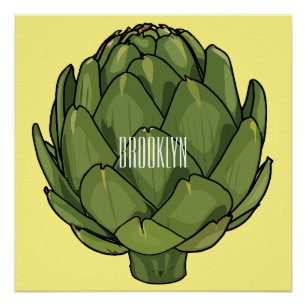 Illustratie van Artichoke cartoon Perfect Poster