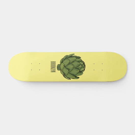 Illustratie van Artichoke cartoon Skateboard (Horizontaal)