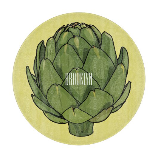 Illustratie van Artichoke cartoon Snijplank (Voorkant)