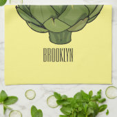 Illustratie van Artichoke cartoon Theedoek (Gevouwen)