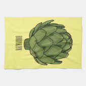 Illustratie van Artichoke cartoon Theedoek (Horizontaal)