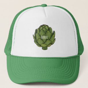 Illustratie van Artichoke cartoon Trucker Pet