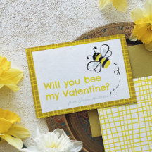 Illustratie van 'Bee My Valentine' voor klasgenote