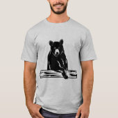 Illustratie van Beer dat op log rust T-shirt (Voorkant)