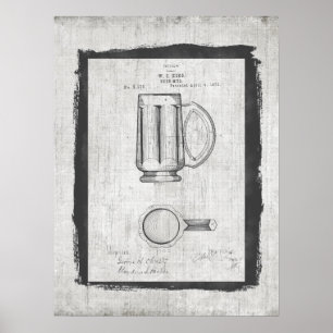 Illustratie van  Beer Mok-octrooi Poster