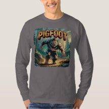 Illustratie van Bigfoot-varken – Grappig eng Bigfo