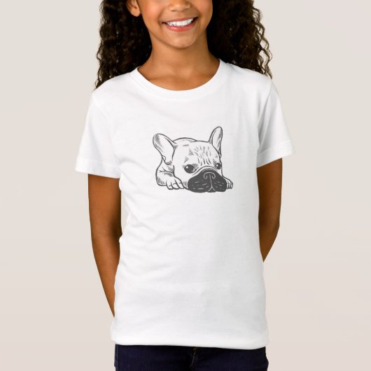 Illustratie van Black Mask Cream Frenchie T-shirt (Voorkant)