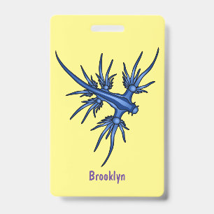 Illustratie van blauwe draak zeeslak badge