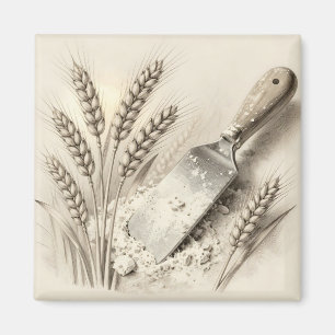 Illustratie van bloemstijlen van tarwe Vintage Dee Magneet