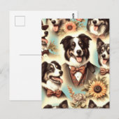 Illustratie van  border collie briefkaart (Voorkant / Achterkant)